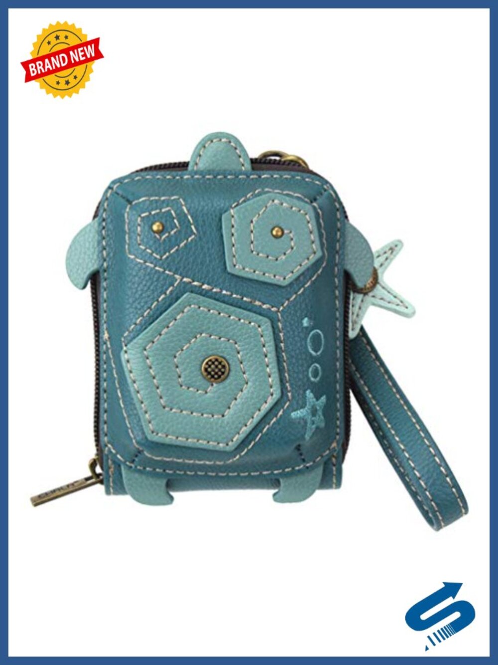 RFID Cute-C Credit Card Holder Wristlet Faux Leather Detachable Strap